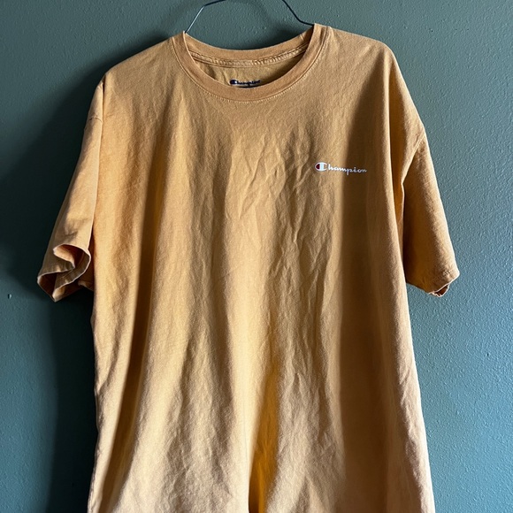 Champion Casual Athleisure XL Men's Pale Yellow Short Sleeve Logo Crewneck Tee - Picture 2 of 5